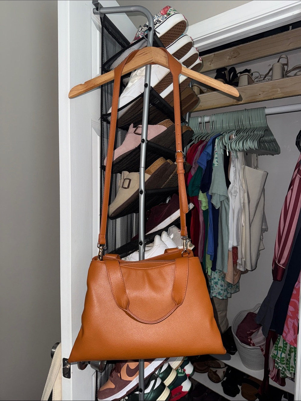 a new day Cognac Shoulder Bag with Adjustable Strap